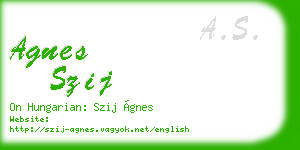 agnes szij business card